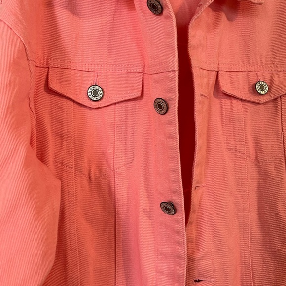 071 Distressed Pink Jean Jacket - Picture 2 of 12
